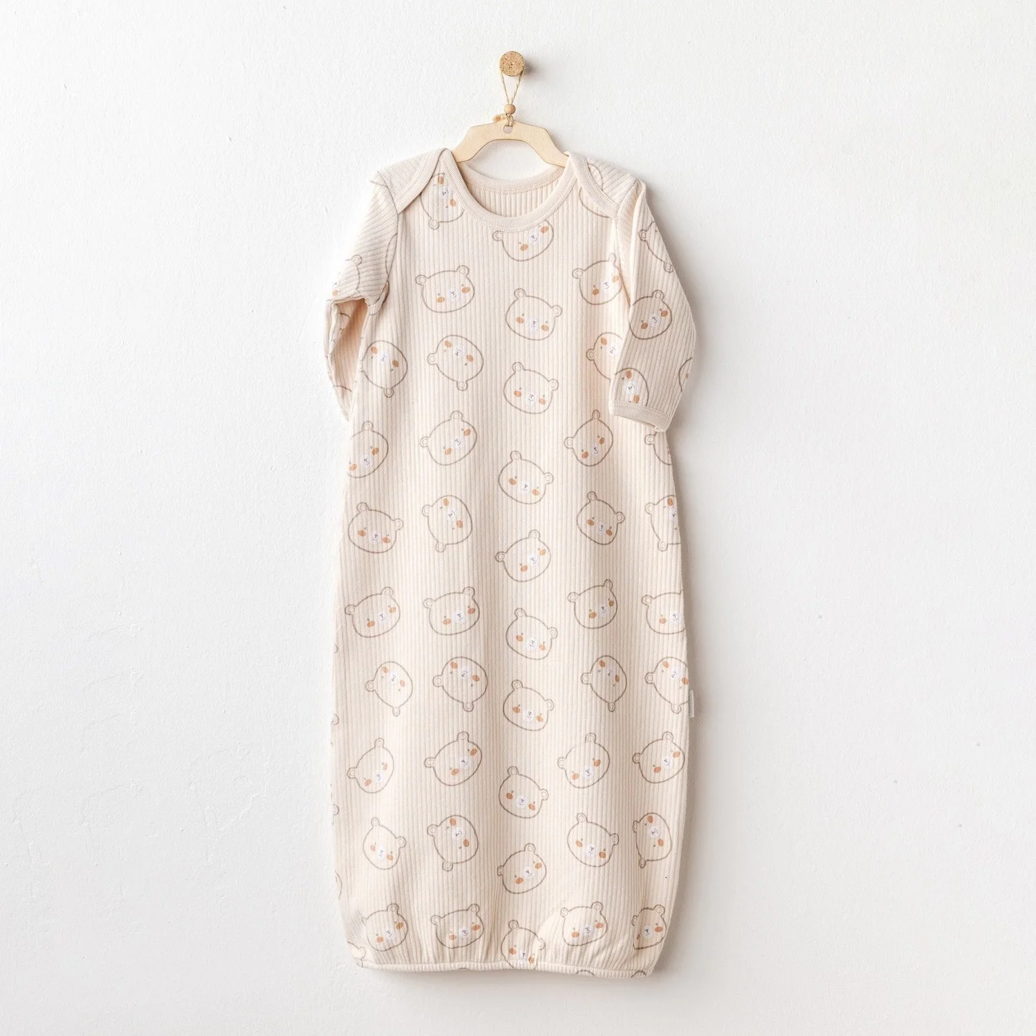 Bear Baby Sleeping Coverall Light Beige