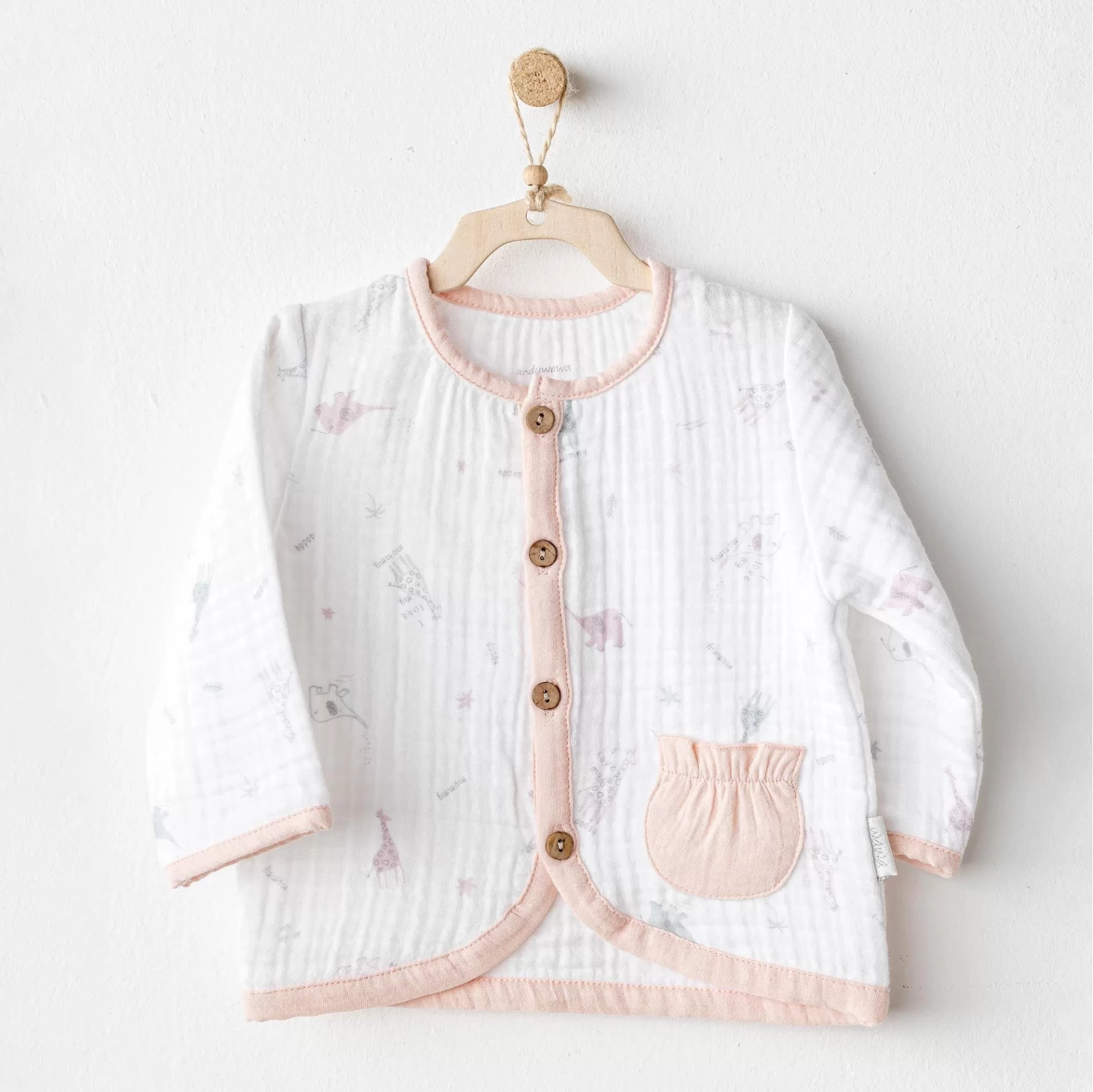 Andywawa Ac25523 Love Family Muslin Jacket Ekru
