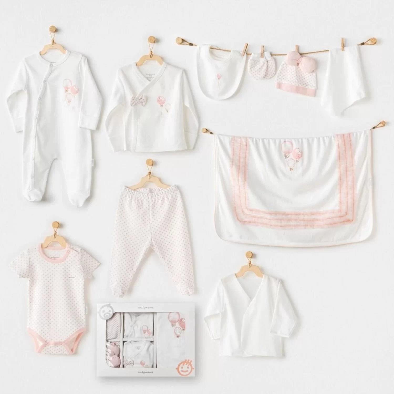 Andywawa Ac25551 Newborn Set Pınk Baloons 10 Hospital Outlet Supplement