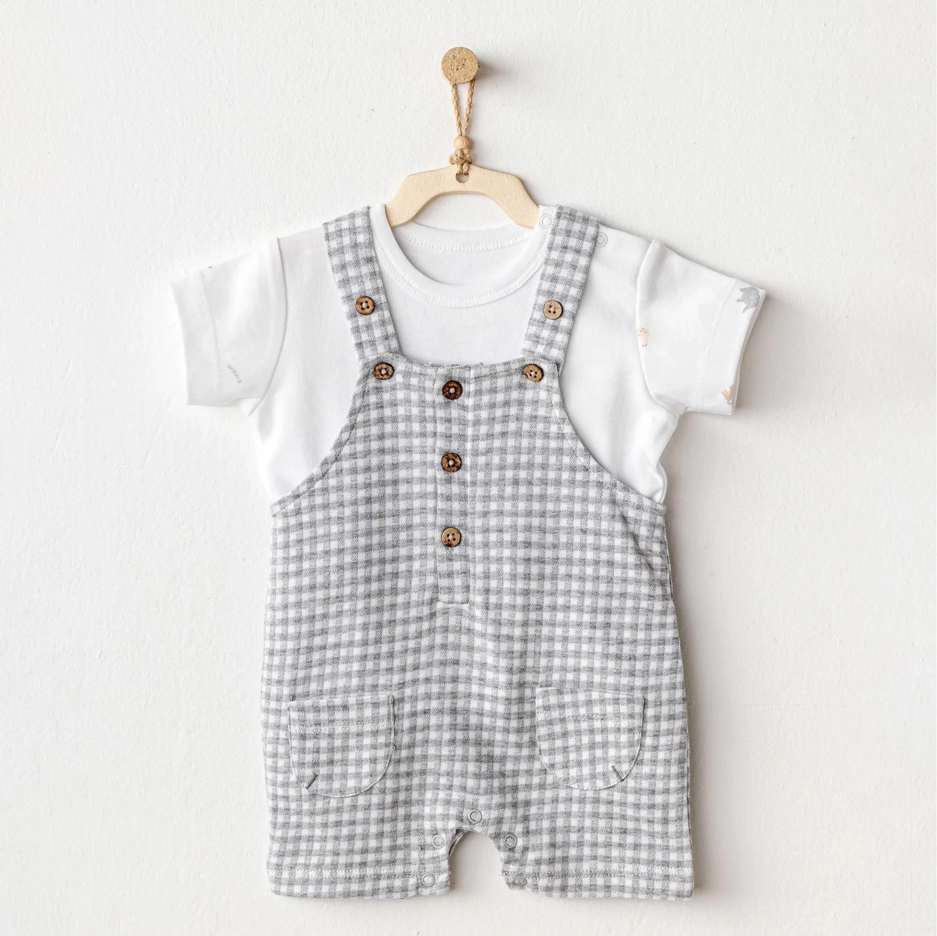 Andywawa Ac25804 Jumpsuit Set Little King Salopet Tool Grey