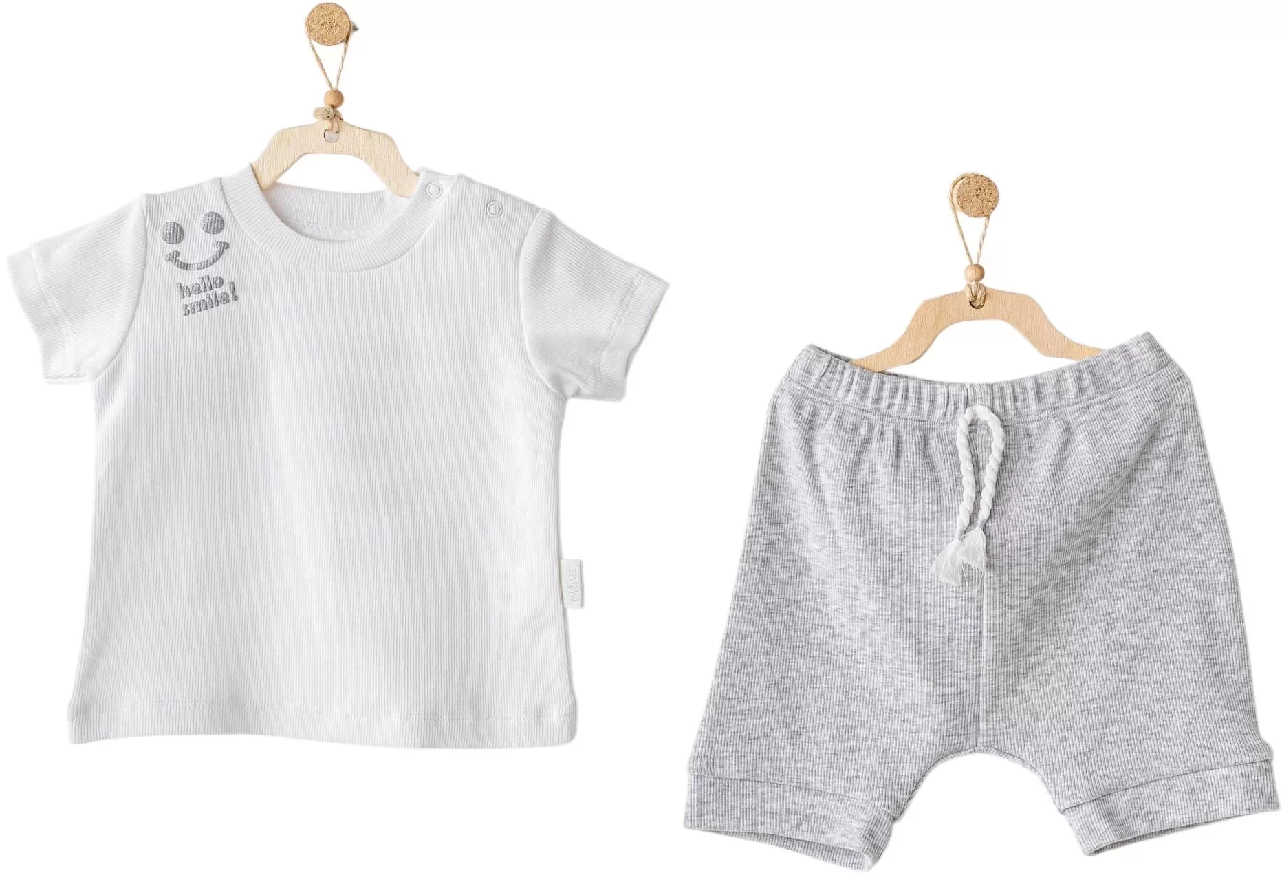 2'Li Basic Bebe Takım Grey Melange