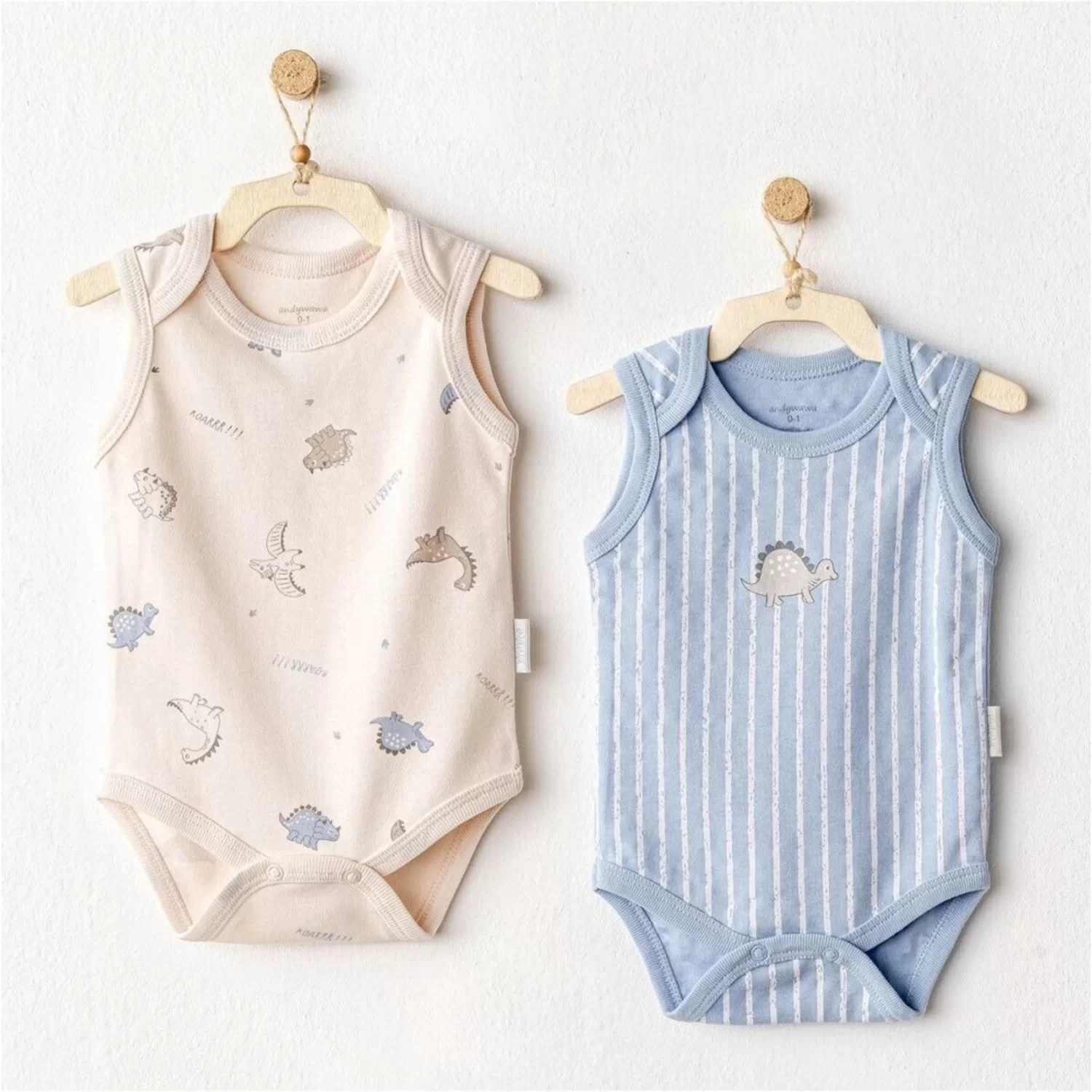 Andywawa Ac25921 Dino 2 Baby Body Beige Blue