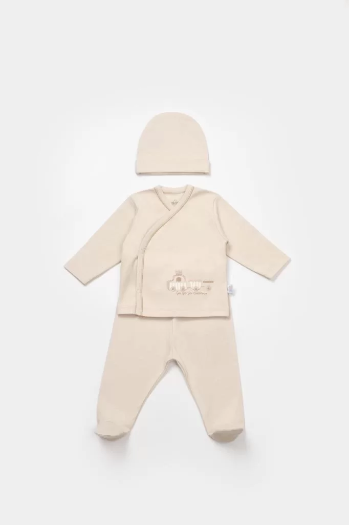 Bimini Canvas Trains Boy 3'Lü Set  Latte