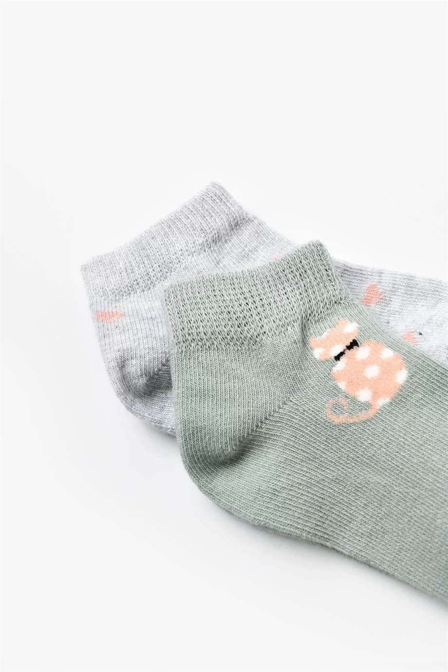 Cat 2 Age Patic Socks Mint Grey