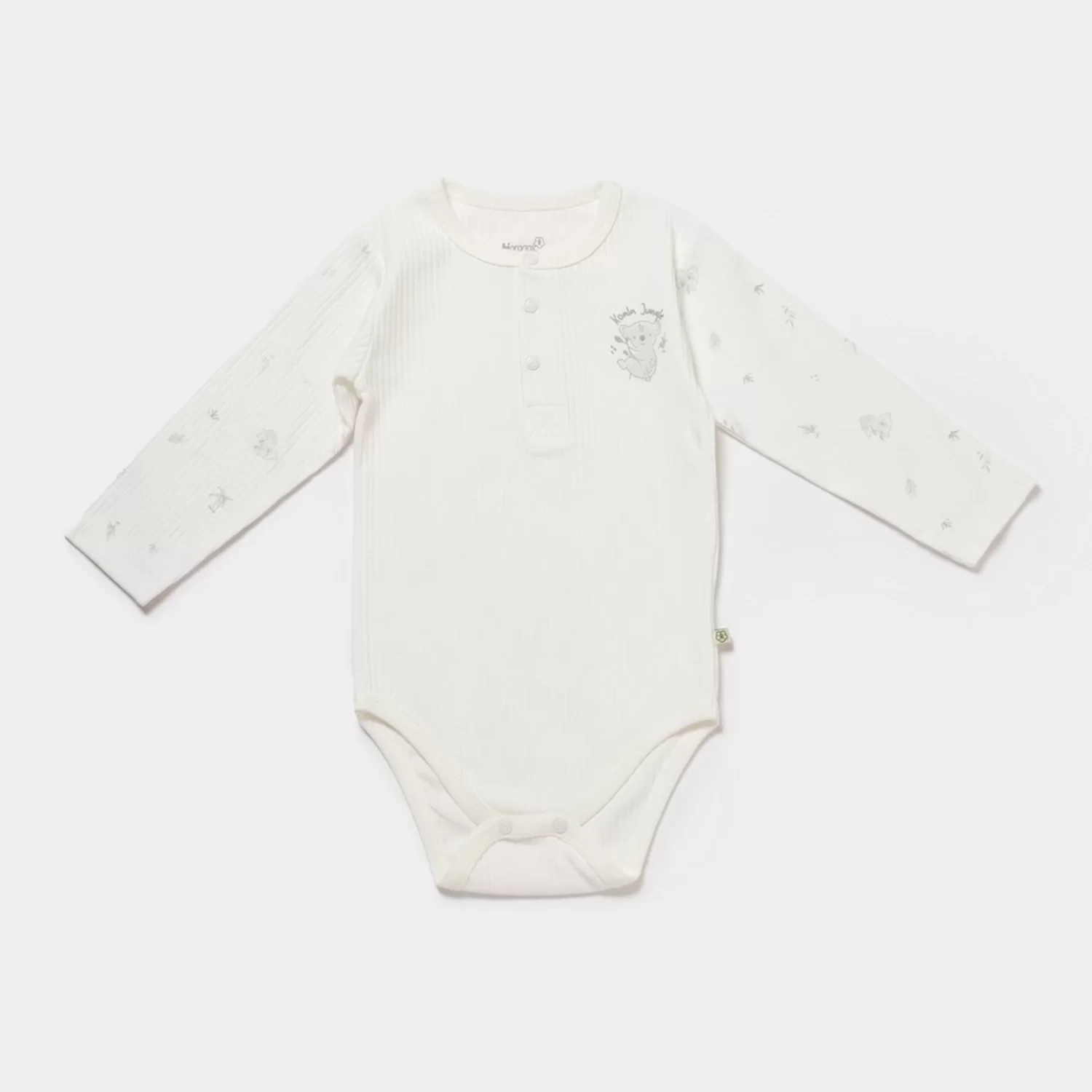 Koala Jungle Long Sleeve Baby Body Grey