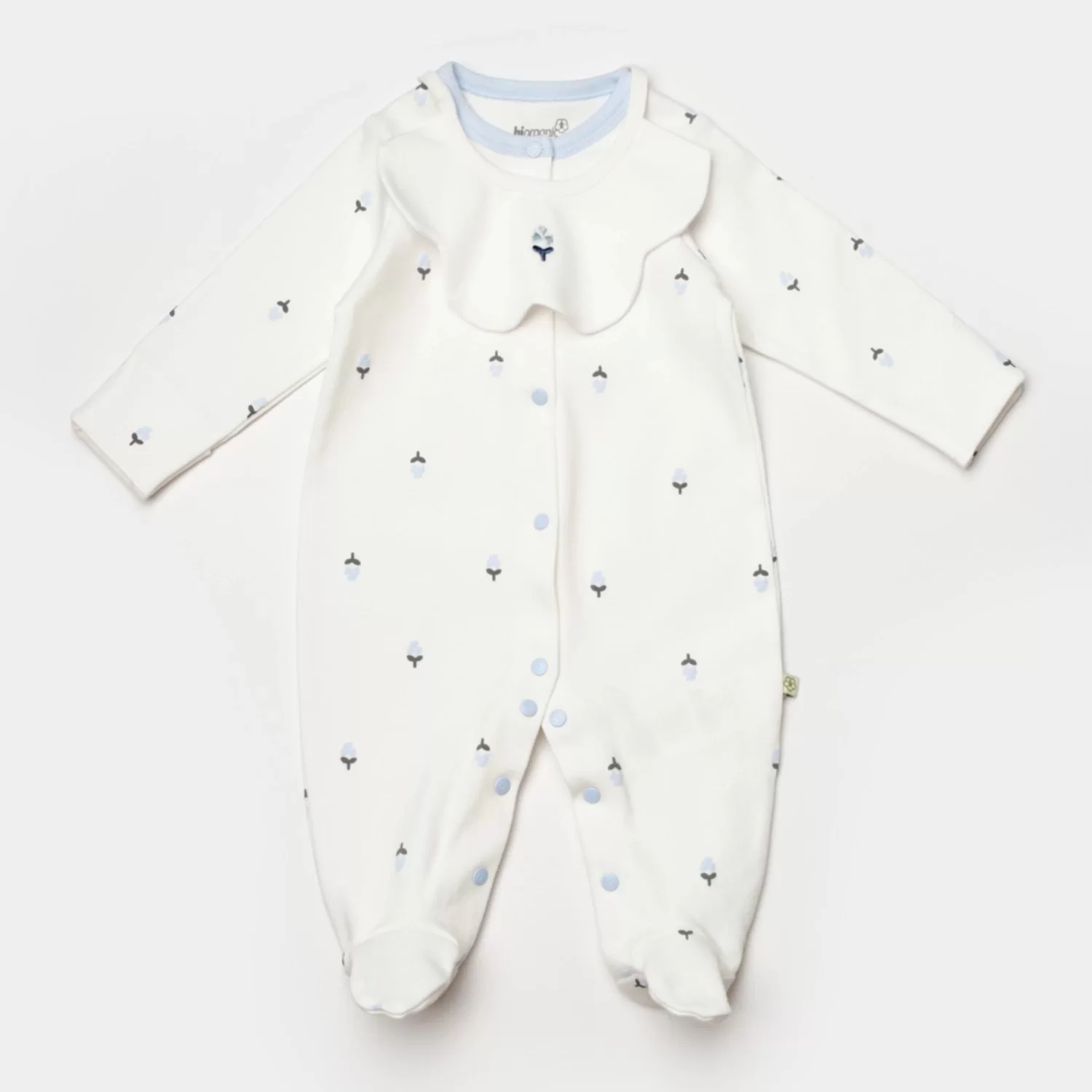 Love Floral Baby Coverall Ekru Lila