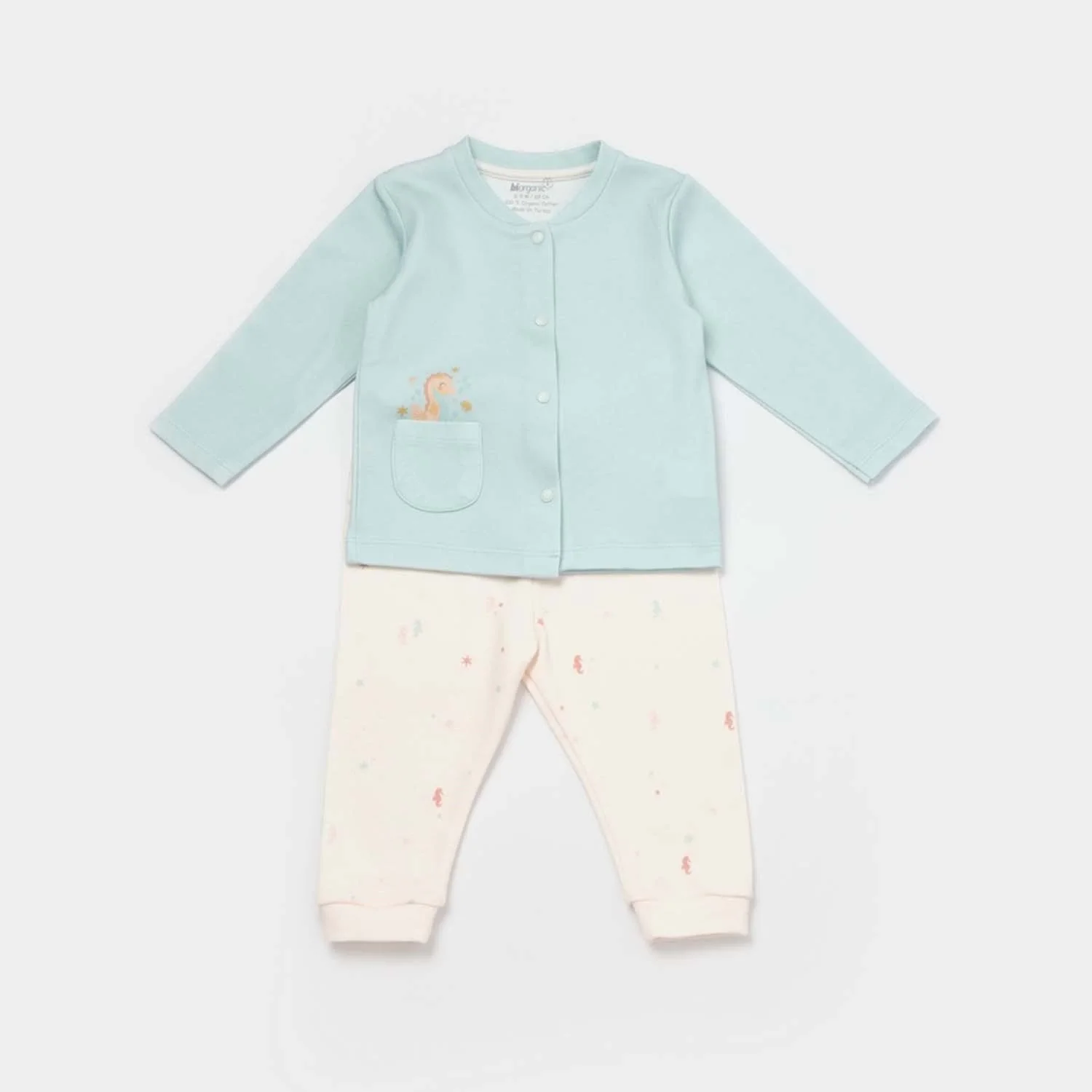 Save The Seahorse Baby Pijama Kit Beige