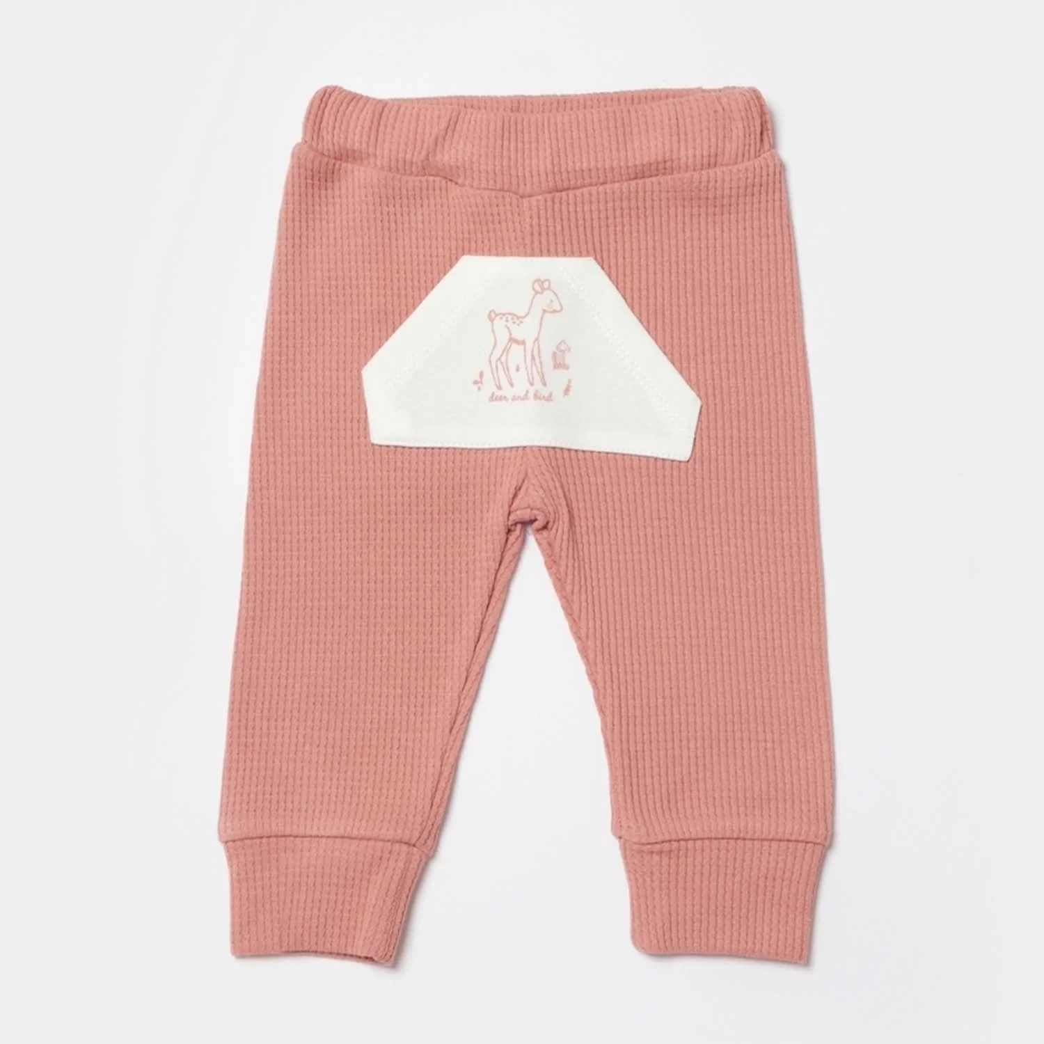 Waffle Deer And Bird Baby Pants Supplement Rose Dry
