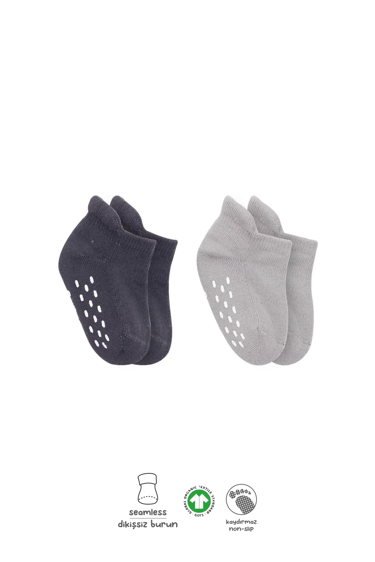 2'Li Altı Havlu Sneakers Kaymaz Çorap 20501 Gri-Antrasit 2'Li Altı Havlu Sneakers Kaymaz Çorap 20501 Gri-Antrasit