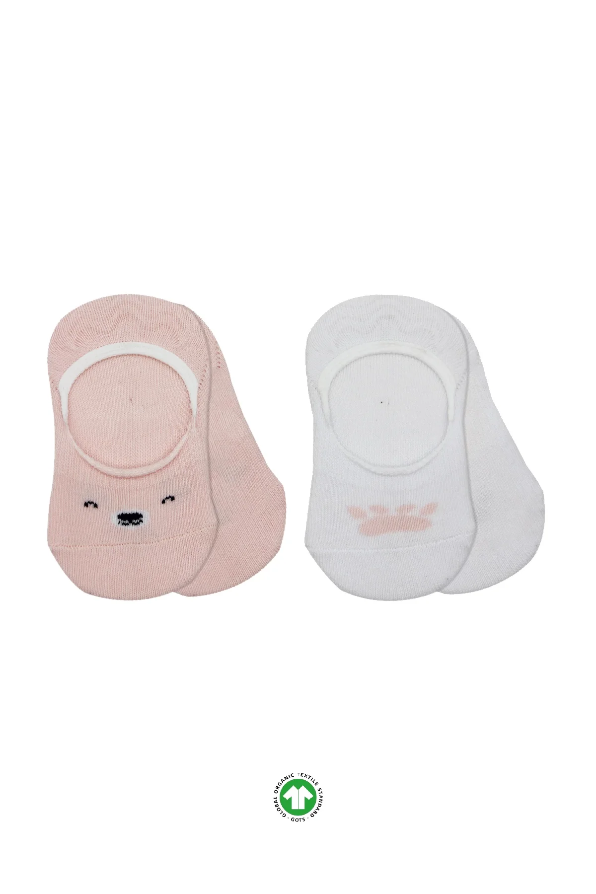 2'Li Babet Cute Face Penye Çorap 30103 Pembe-Beyaz 2'Li Babet Cute Face Penye Çorap 30103 Pembe-Beyaz