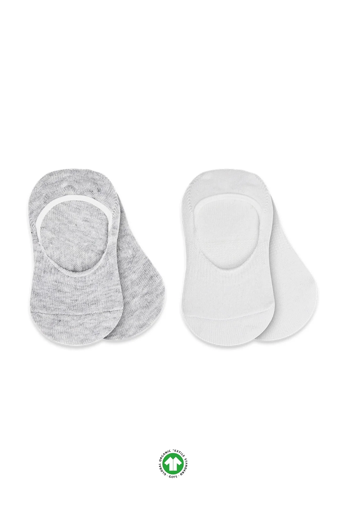 2'Li Penye Babet Silikonlu Basic Çorap 30104 Gri Beyaz 2'Li Penye Babet Silikonlu Basic Çorap 30104 Gri Beyaz