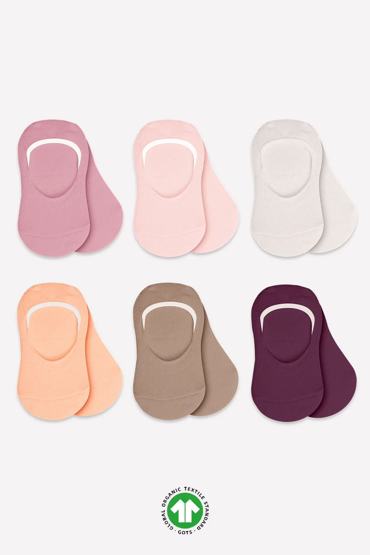 Mix Babet Çorap 6'Lı  Gül Kurusu