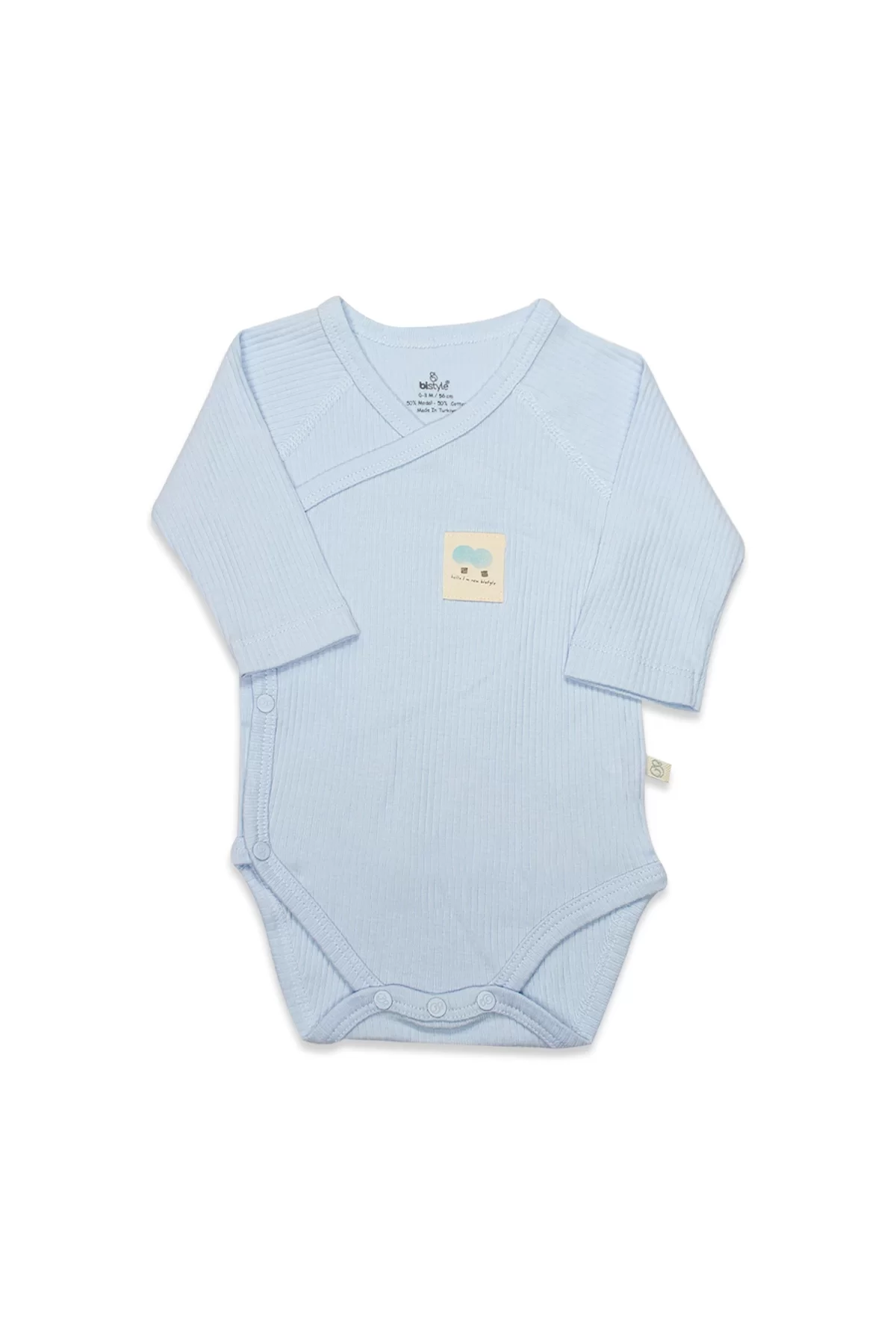 Organic Flying Balloons Kruvaze Uzun Kol Body Bs17121 Mavi