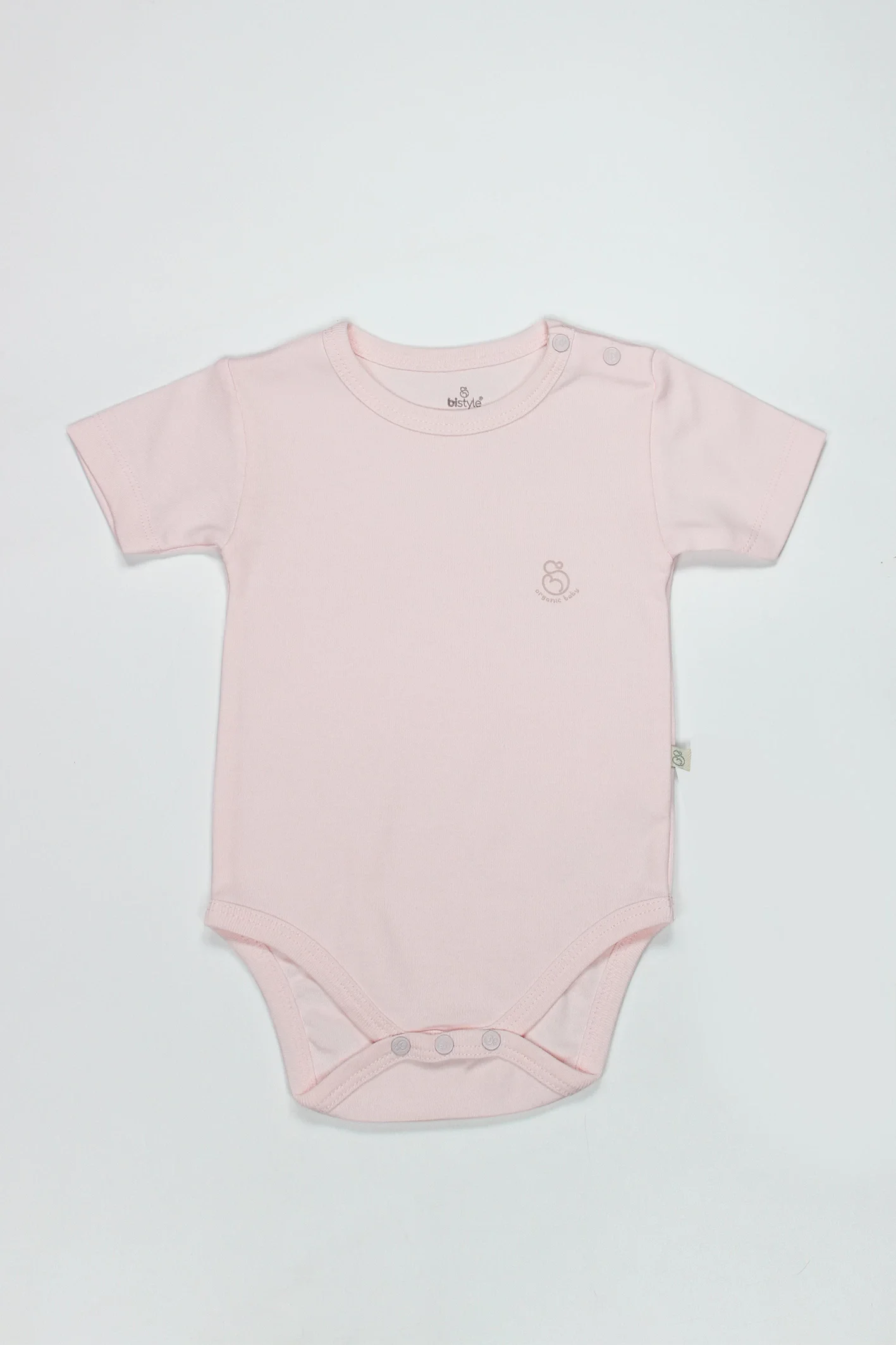 Organik Natural Basic Style Yarım Kol Body Bs17103 Pembe