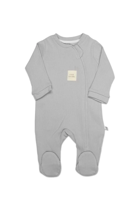 Bistyle Style Natural Fermuarlı Bebe Tulum 15115 Gri