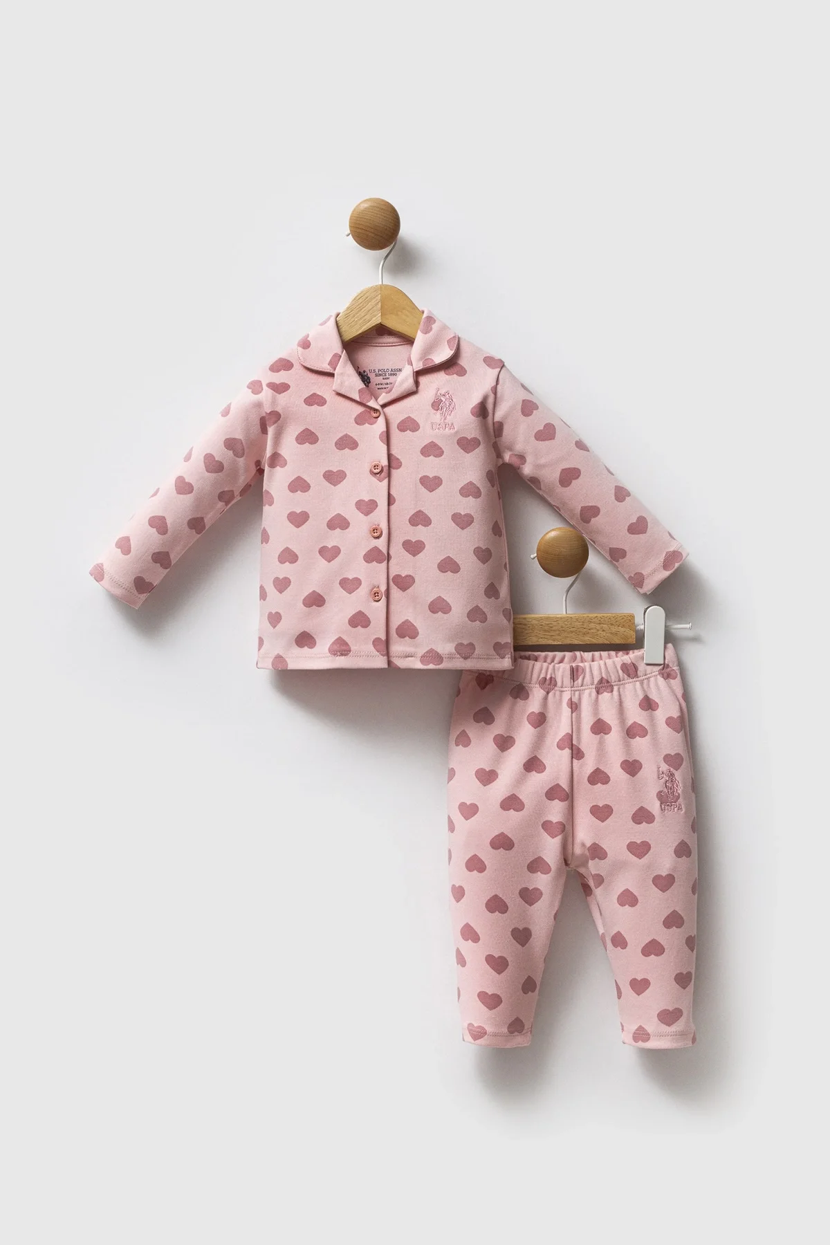 U.s. Polo Assn Gömlek Pijama Takımı Usb2711 Açık Pembe