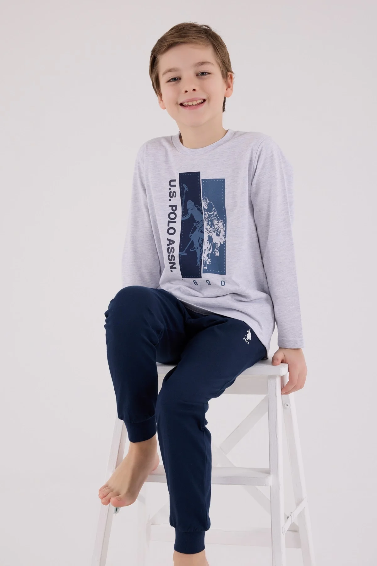 U.s. Polo Assn  Uzun Kol Pijama Takım Us2206-4 Karmelanj