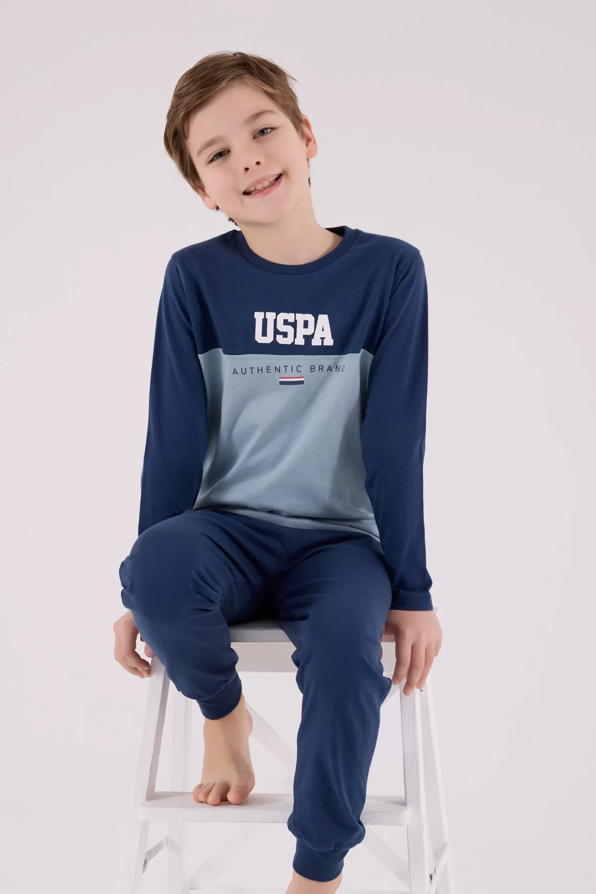 U.s. Polo Assn Uzun Kol Pijama Takım Us2220-4 Koyu İndigo