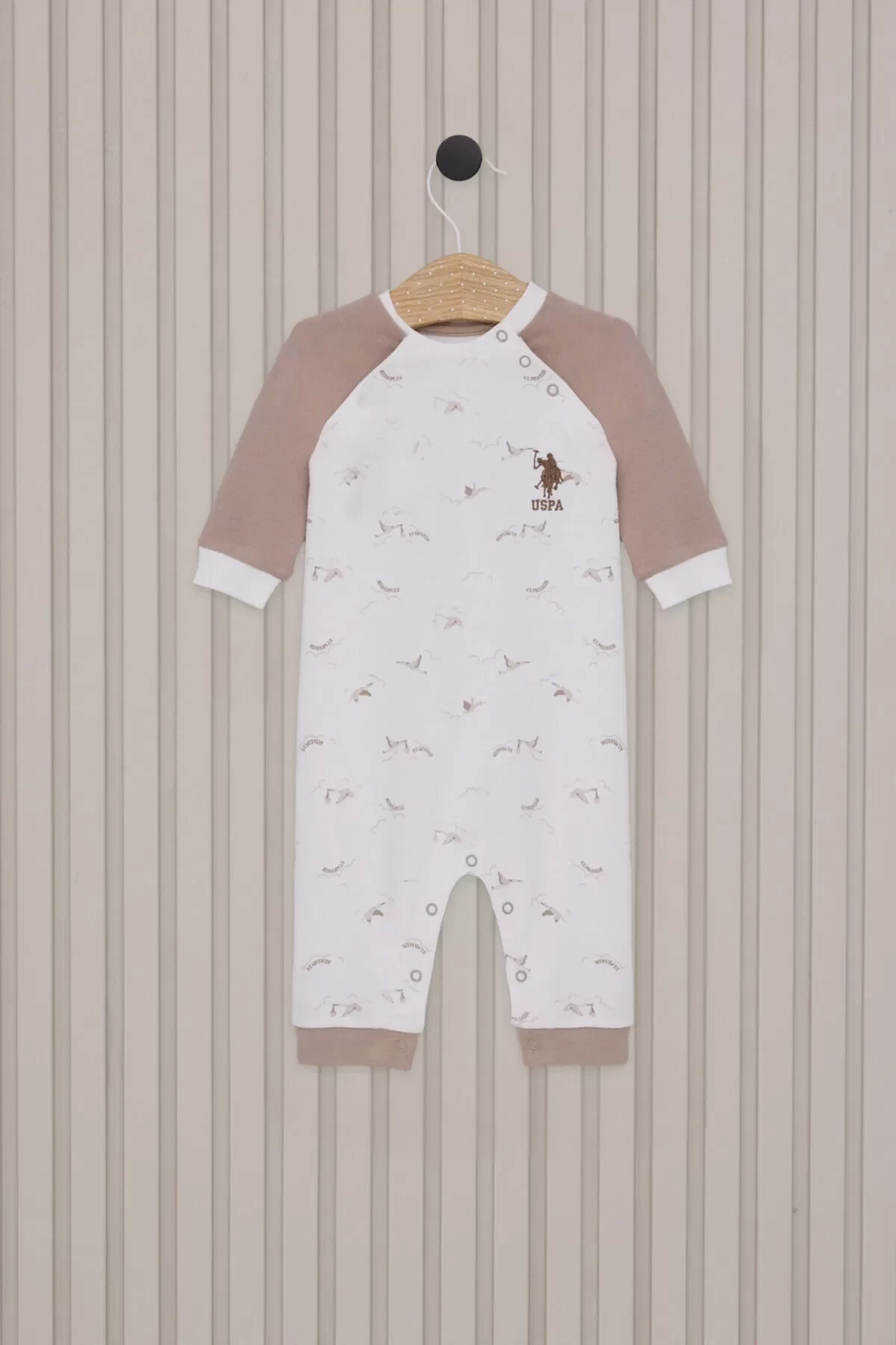 Male Baby Long Sleeve Skater Coverall Cream