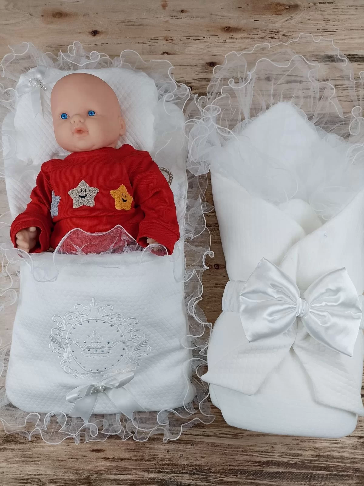 الوليد العسل بيت تاج التطريز Kundakl Set تريلوكس 3D أسفل افتتاح مجموعة Ekru
