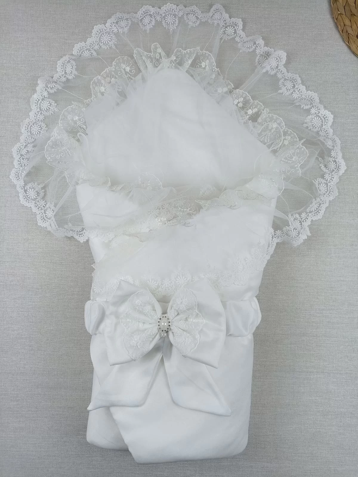 Newborn Silk Cotton Pearl Luxury Kundak Baby Blanket Ekru