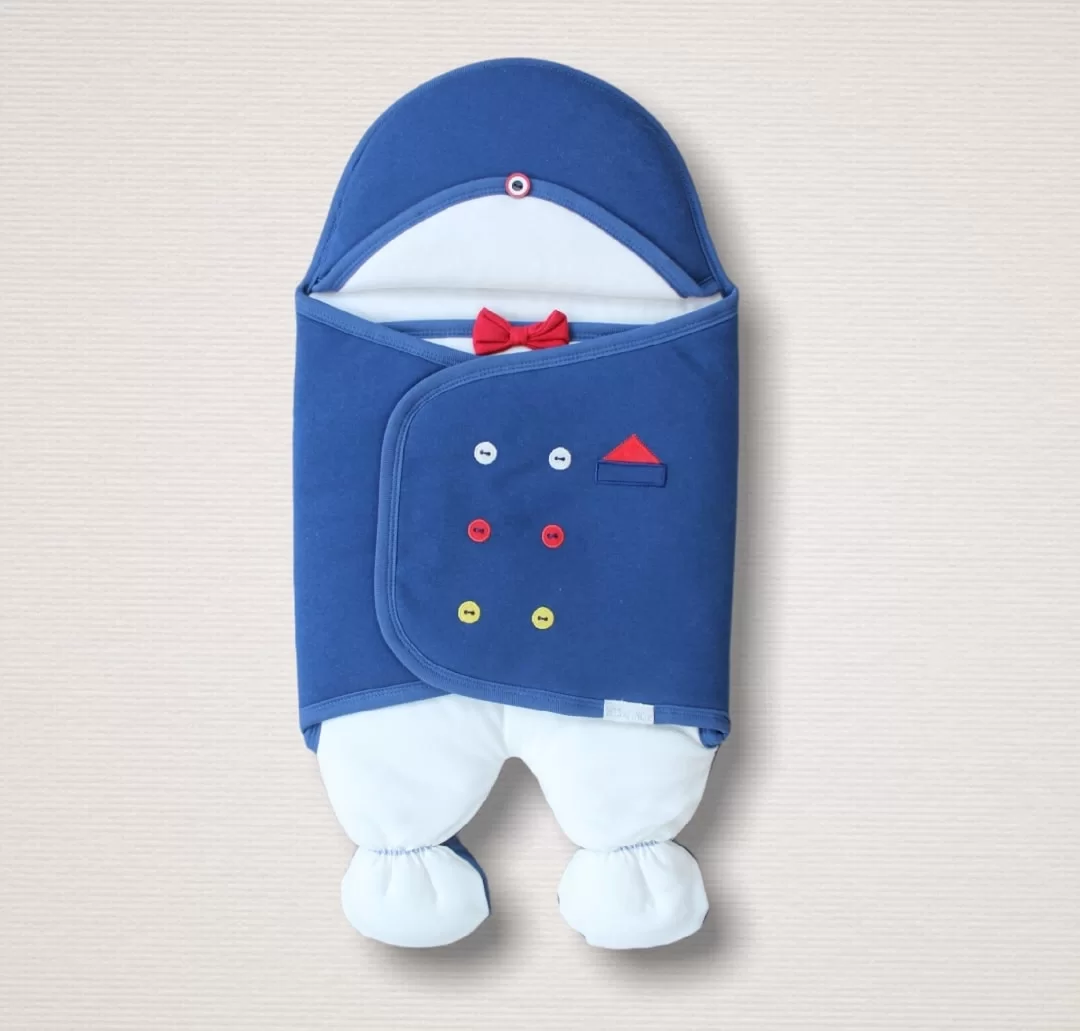 Newborn Smokin Centlaman Feet Male Baby Kundak Blue