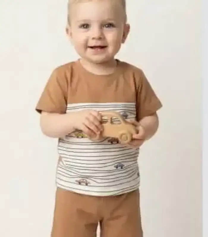 1/3 Yaş Araba Baskılı Çocuk Takımı