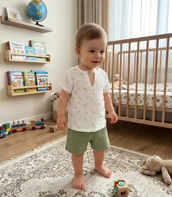 1/4 Yaş Müslin Kumaş Bebek Takımı