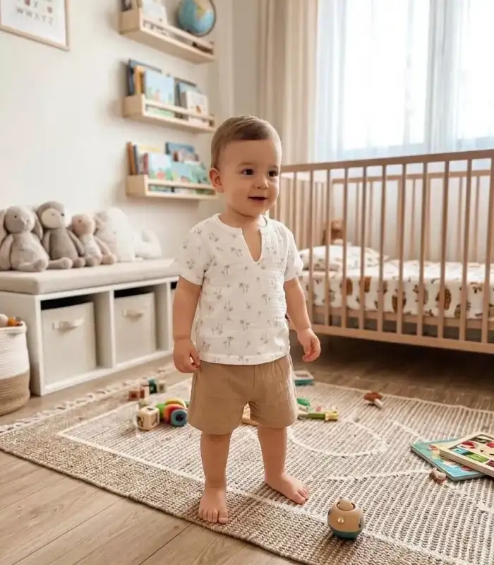 1/4 Yaş Müslin Kumaş Bebek Takımı