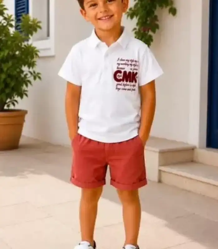 2/10 Yaş Keten Tişört Denim Şort Çocuk Takımı