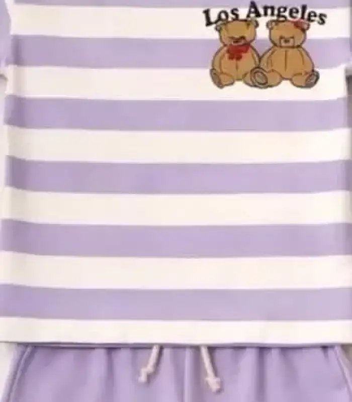 2/4 Yaş Sevgili Ayılar Baskılı Bebek Takımı