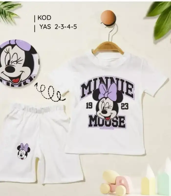 2/5 Yaş Minnie Mouse Baskılı Çocuk Takımı