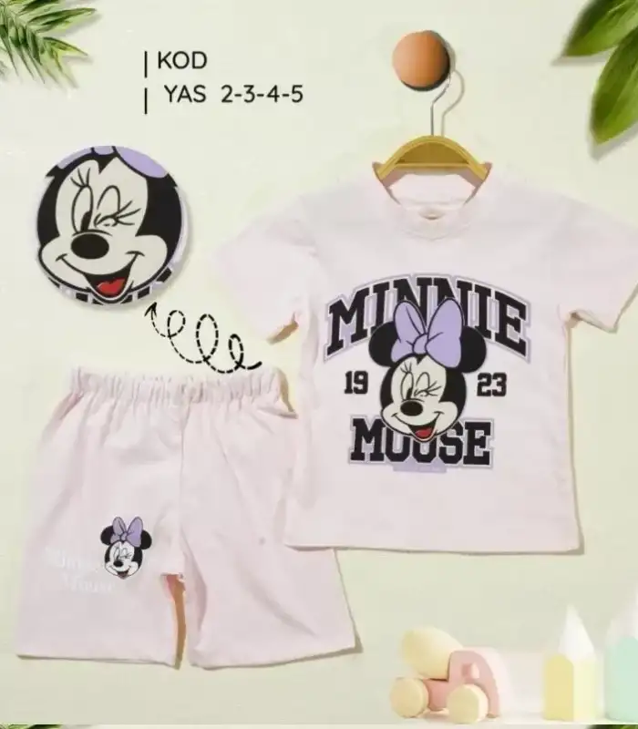 2/5 Yaş Minnie Mouse Baskılı Çocuk Takımı