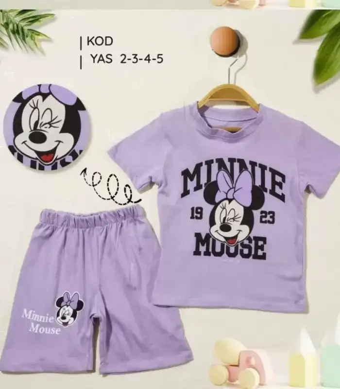 2/5 Yaş Minnie Mouse Baskılı Çocuk Takımı