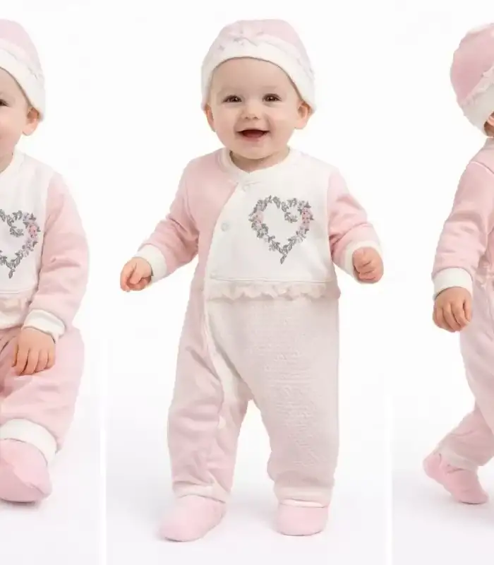 3/12 Ay Şapkalı Tüllü Bebek Tulumu