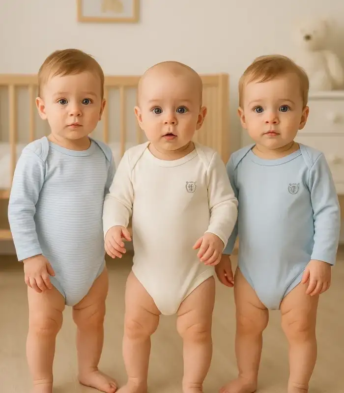 3lü Naturel Bebek Badi Zıbın -%100 Pamuk