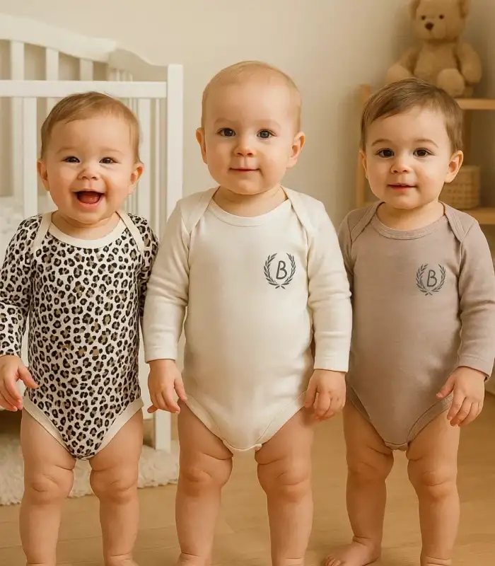 3lü Naturel Bebek Badi Zıbın -%100 Pamuk