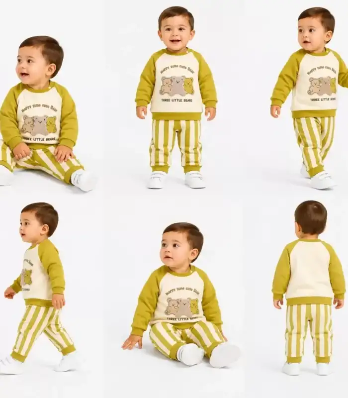 6/24 Ay Ayıcık Nakış Bebek Takımı