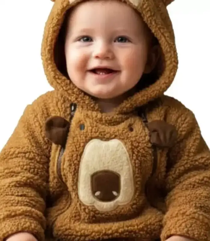 6/24 Ay Peluş Kumaş Çift Fermuarlı Bebek Tulumu