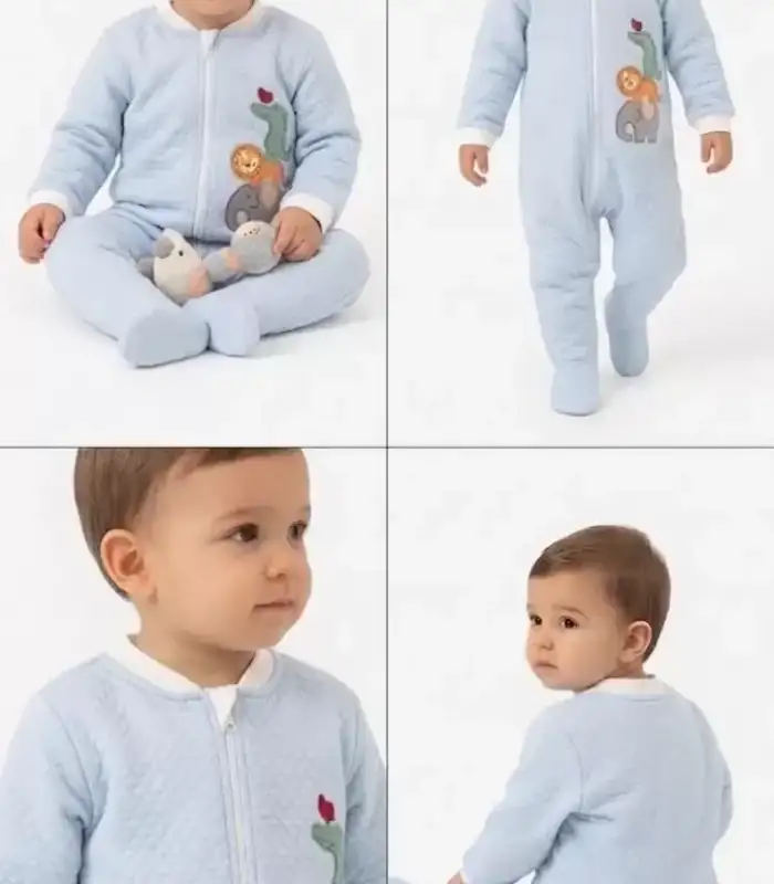 6/48 Ay Kapitoneli Nakışlı Bebek Uyku Tulumu