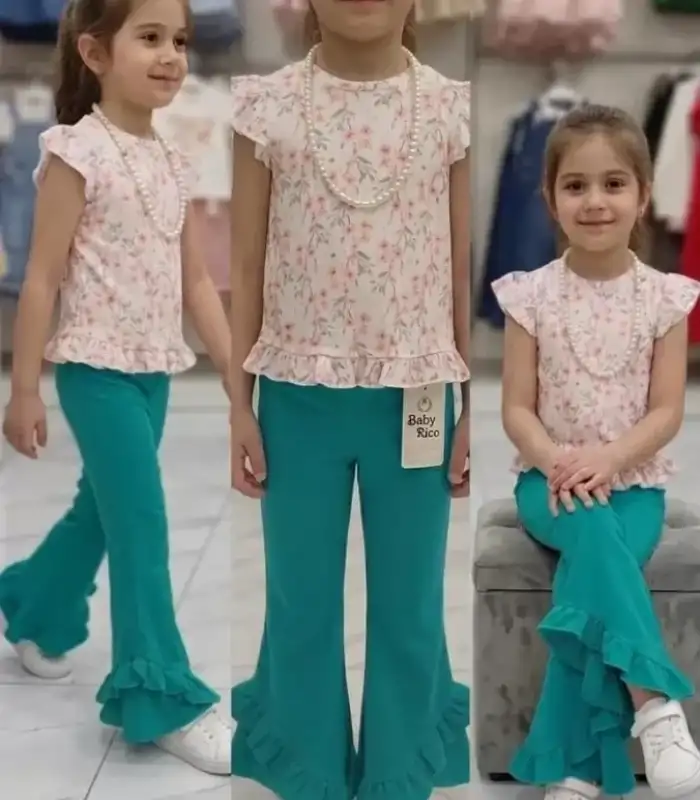 6-7-8 Yaş Kolyeli Full Likra Çocuk Takımı