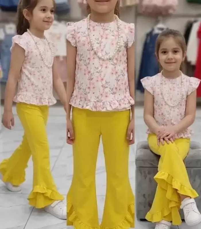 6-7-8 Yaş Kolyeli Full Likra Çocuk Takımı