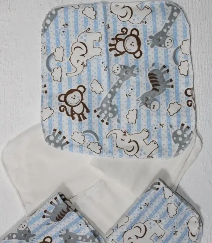 7 Adet Erkek Bebek Ağız Silme Mendili 100% Pamuk