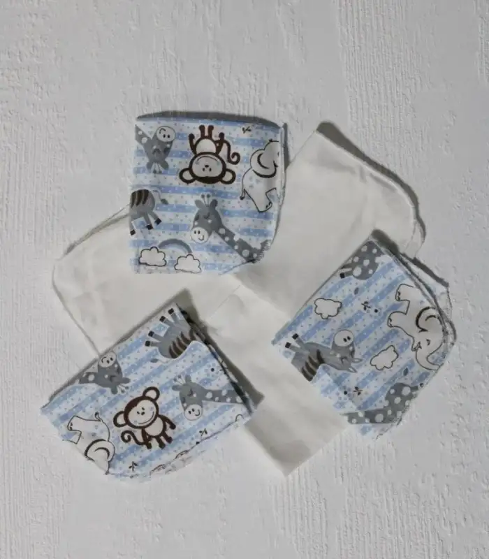 7 Adet Erkek Bebek Ağız Silme Mendili 100% Pamuk