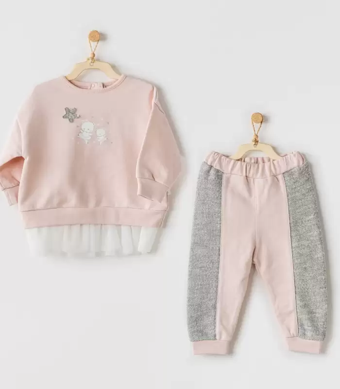 Ballerina 2li Bebe Takım Pink Grey