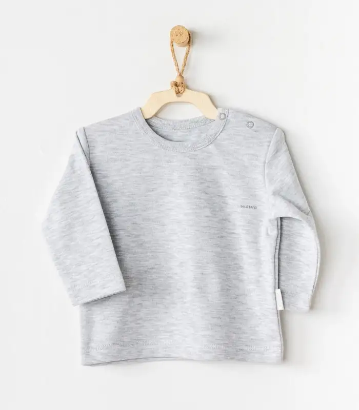 Andywawa AC24437 Bebek Basic Tshırt Grey Melange