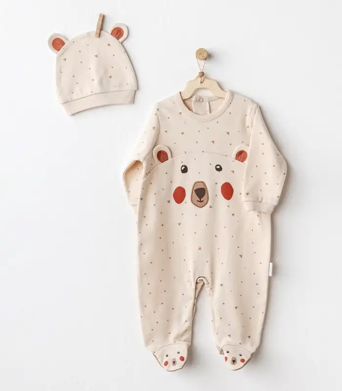 Adventurous Bear Bebek Tulum Takım Beige