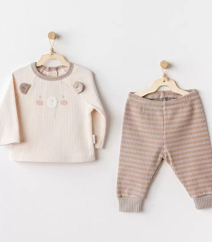 Bear Time 2Li Bebe Takım Light Beige