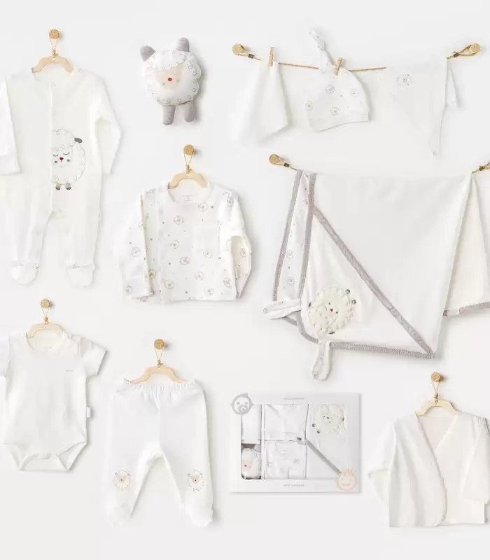 Andywawa AC25561 Newborn Set Tinny Ships 10Lu Hastane Çıkışı Ekru