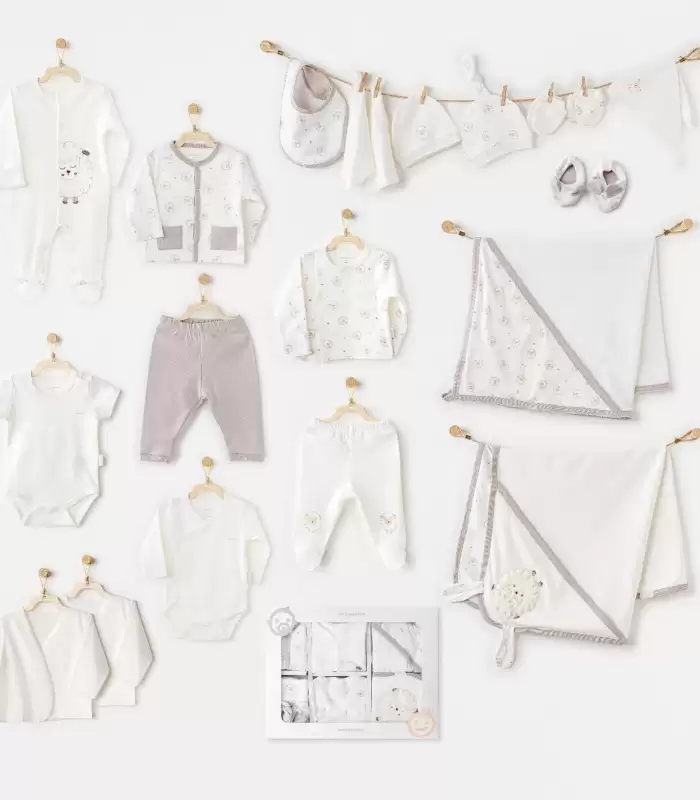 Andywawa AC25562 Newborn Set Tinny Ships 20Li Hastane Çıkışı Ekru